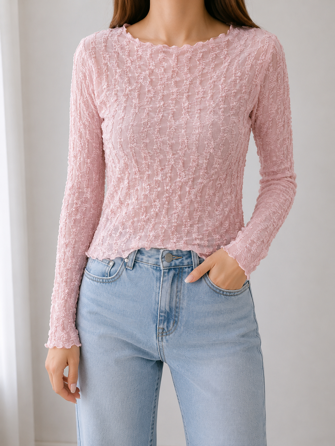 Spitzenshirt DAISY langarm