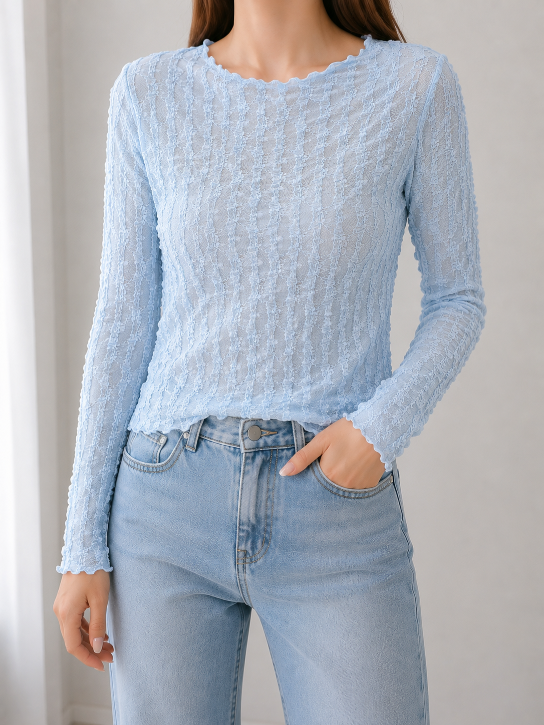 Spitzenshirt DAISY langarm